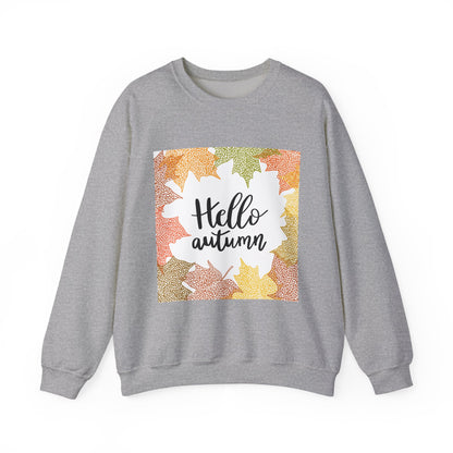 Autumn Vibes Crewneck Sweatshirt, Comfortable Fall Apparel, Unisex Sweater for Cozy Days, Perfect Gift for Fall Lovers, Hello Autumn Design