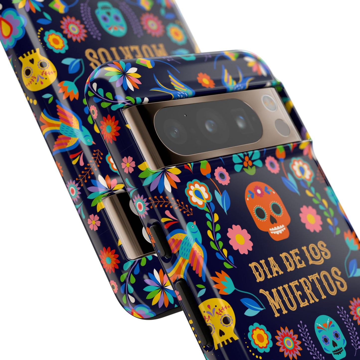 Colorful Dia de los Muertos Phone Case, Skull Design, Floral Phone Cover, Sugar Skull Accessories, Day of the Dead Gift
