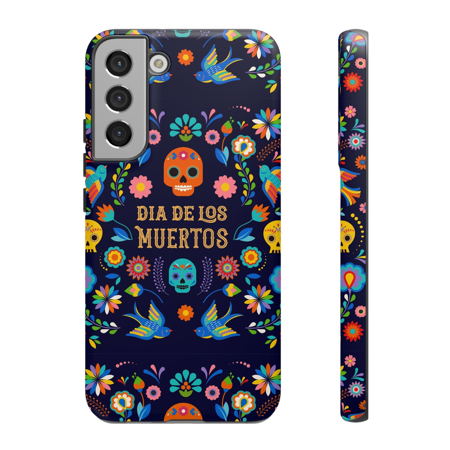 Colorful Dia de los Muertos Phone Case, Skull Design, Floral Phone Cover, Sugar Skull Accessories, Day of the Dead Gift