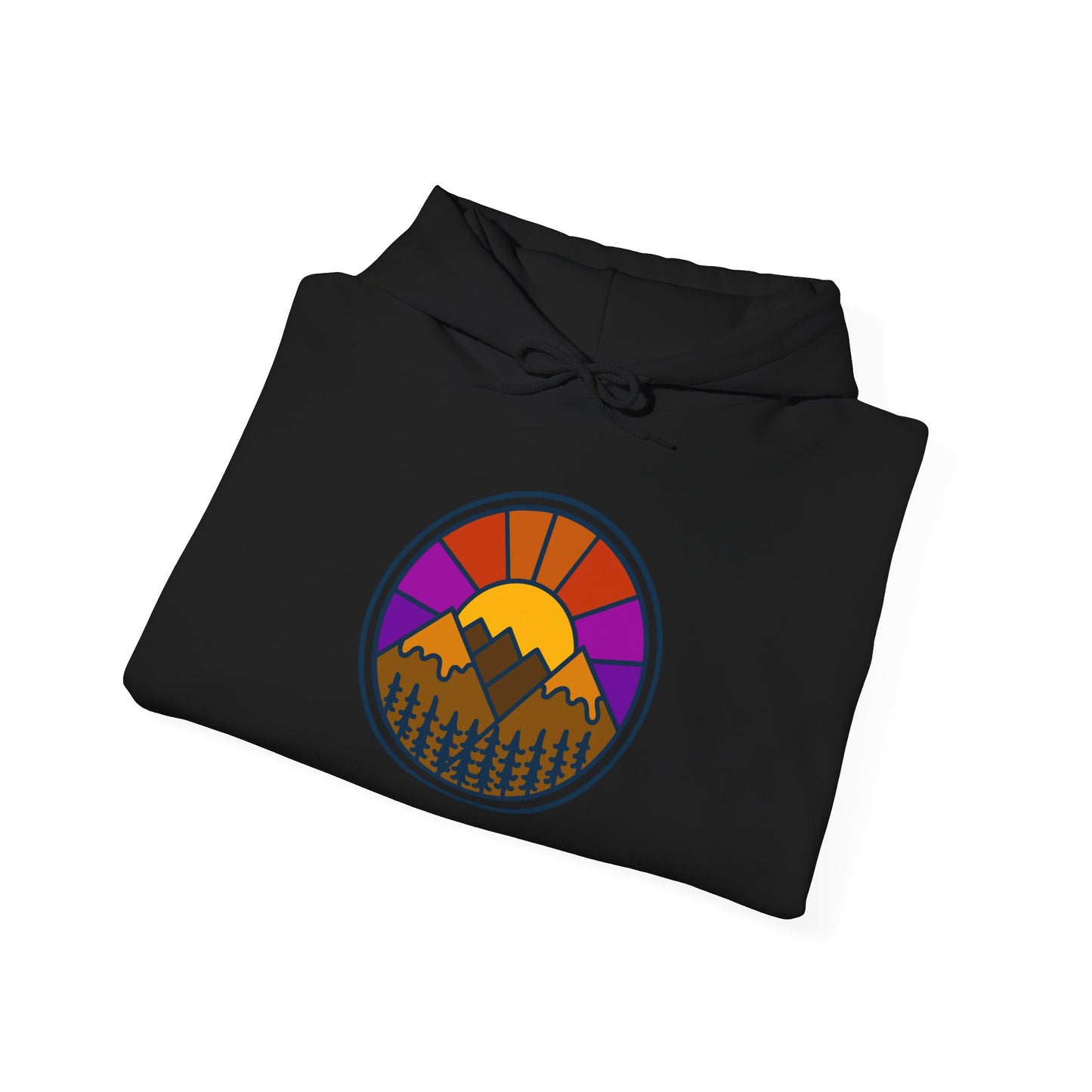 Sunset Mountains Hooded Sweatshirt | Unisex Heavy Blend | Cozy Sweatshirt for Nature Lovers | Perfect Gift for Outdoor Enthusiasts, [...] - MaisonThreadory