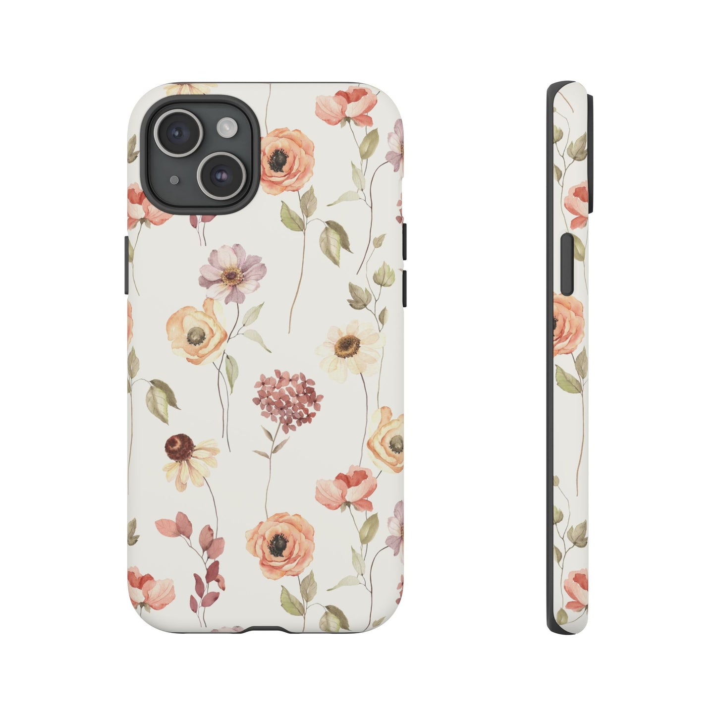Floral Phone Case, Cute Flower Cover, Botanical Tough Case, Protective Smartphone Shell, Chic Floral Design, Trendy iPhone Case