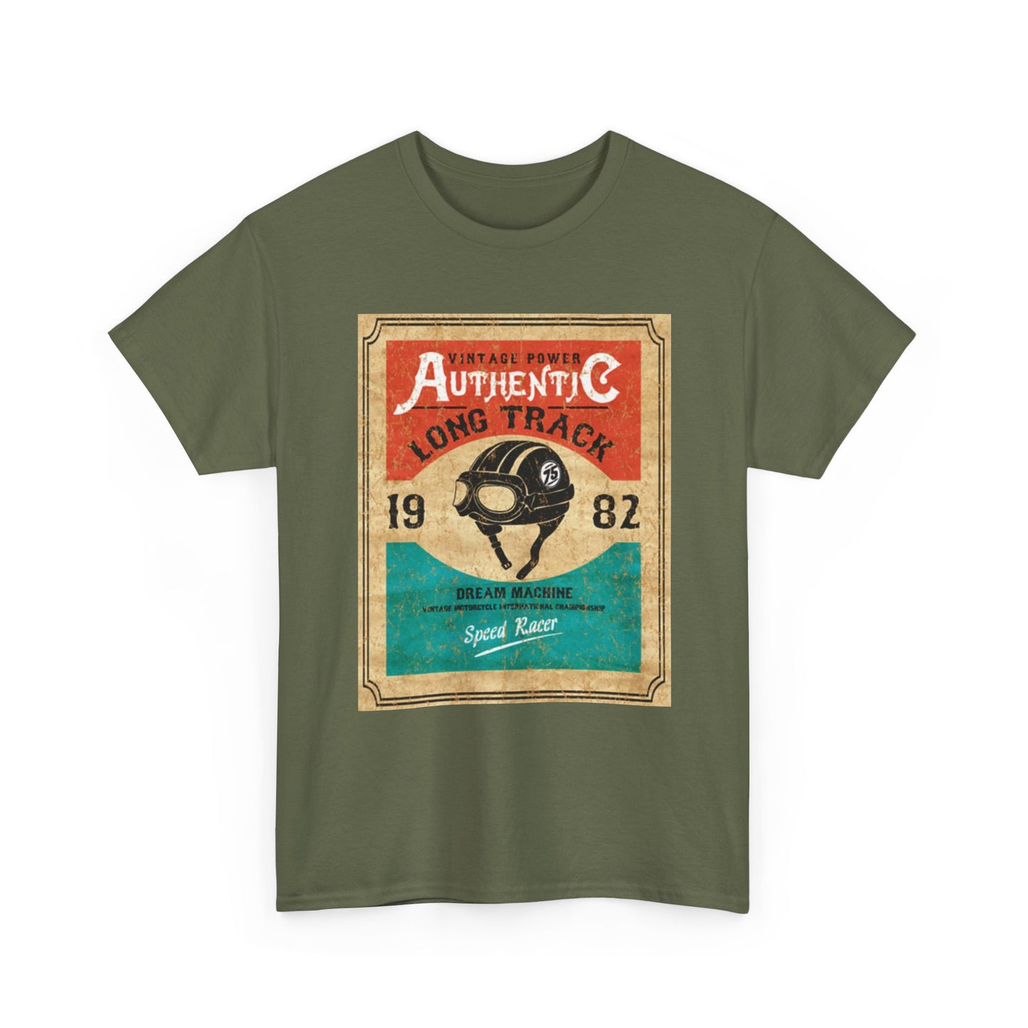 Vintage-Inspired Unisex Heavy Cotton Tee, Retro Graphic Tee, Authentic Long Track Shirt, Casual Vintage Wear, Gift for Racing Fans - MaisonThreadory