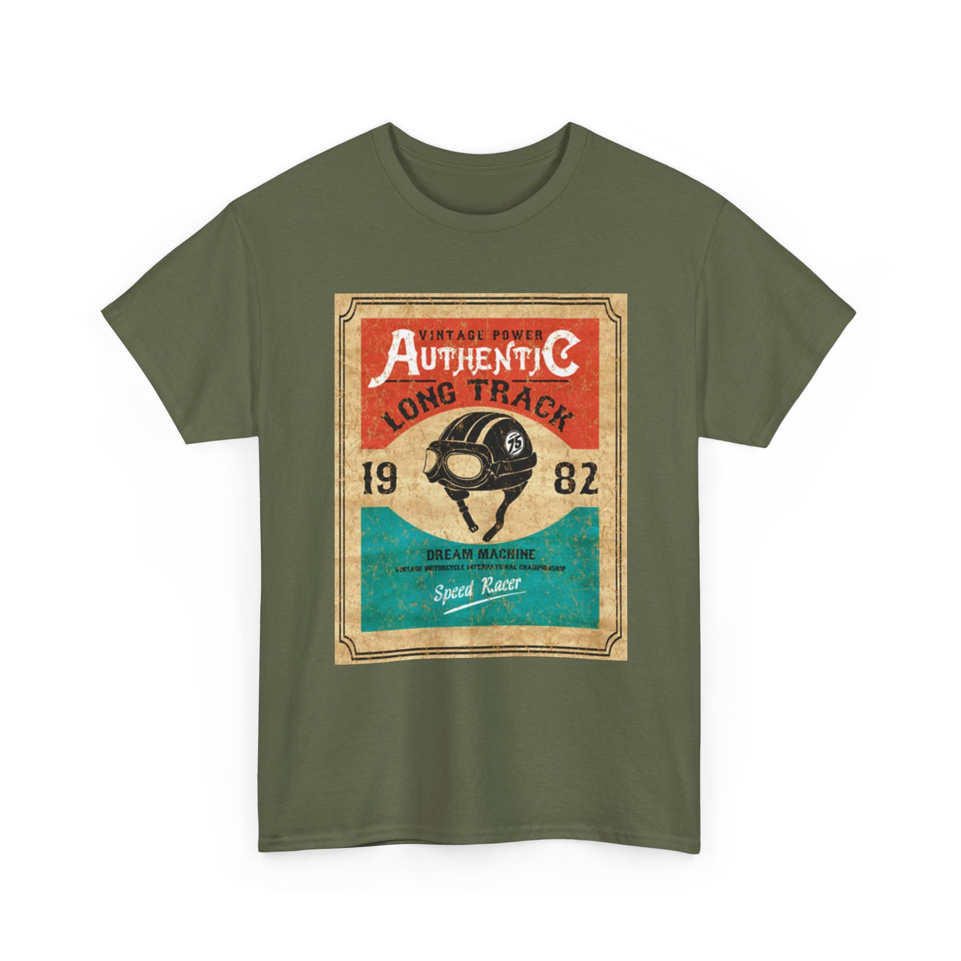 Vintage-Inspired Unisex Heavy Cotton Tee, Retro Graphic Tee, Authentic Long Track Shirt, Casual Vintage Wear, Gift for Racing Fans - MaisonThreadory