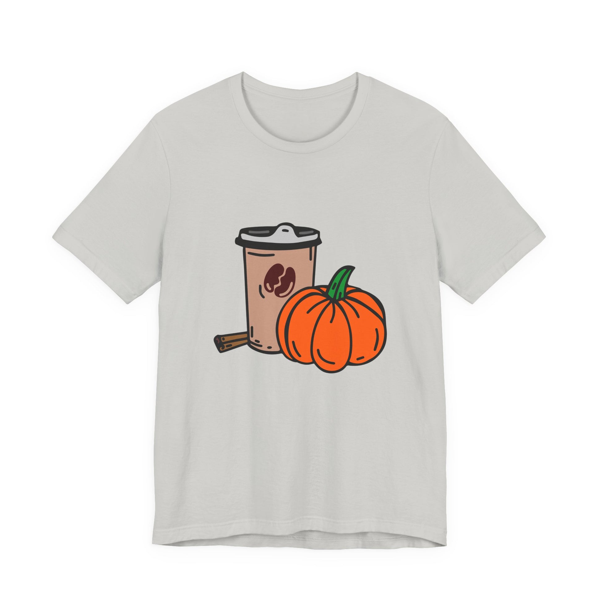 Fall Vibes Pumpkin Coffee Tee, Autumn Pumpkin Shirt, Cozy Casual Tee, Thanksgiving Gift, Unisex Fall Apparel - MaisonThreadory