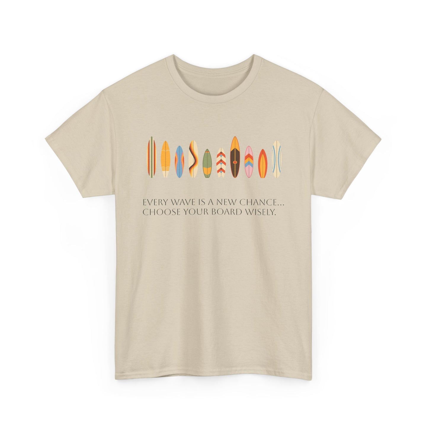 Surf Vibes Unisex Heavy Cotton Tee | Chill Beachwear, Casual Summer Shirt, Gift for Surf Lovers, Vacation Outfit, Everyday Wear - MaisonThreadory