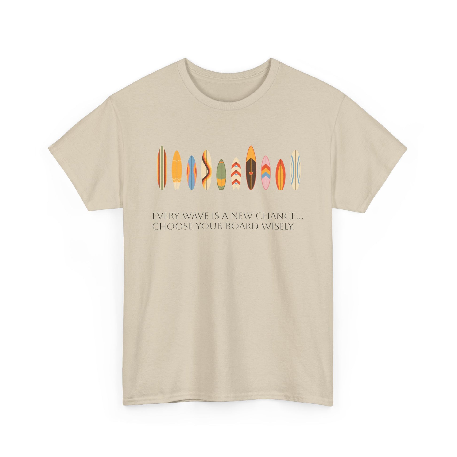 Surf Vibes Unisex Heavy Cotton Tee | Chill Beachwear, Casual Summer Shirt, Gift for Surf Lovers, Vacation Outfit, Everyday Wear - MaisonThreadory