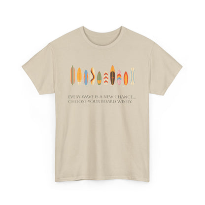 Surf Vibes Unisex Heavy Cotton Tee | Chill Beachwear, Casual Summer Shirt, Gift for Surf Lovers, Vacation Outfit, Everyday Wear - MaisonThreadory