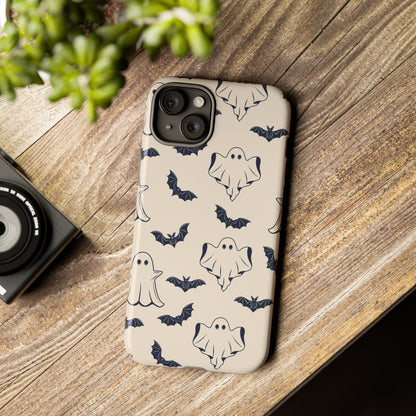 Halloween Phone Case, Ghosts and Bats, Cute Phone Cover, Spooky Accessories, Fall Decor, Gifts for Her, Halloween Party - MaisonThreadory