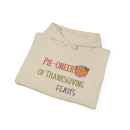 Thanksgiving Pie-o-neer Unisex Heavy Blend Hooded Sweatshirt, Cozy Holiday Sweatshirt, Thanksgiving Apparel, Fall Fashion, Foodie Gifts - MaisonThreadory