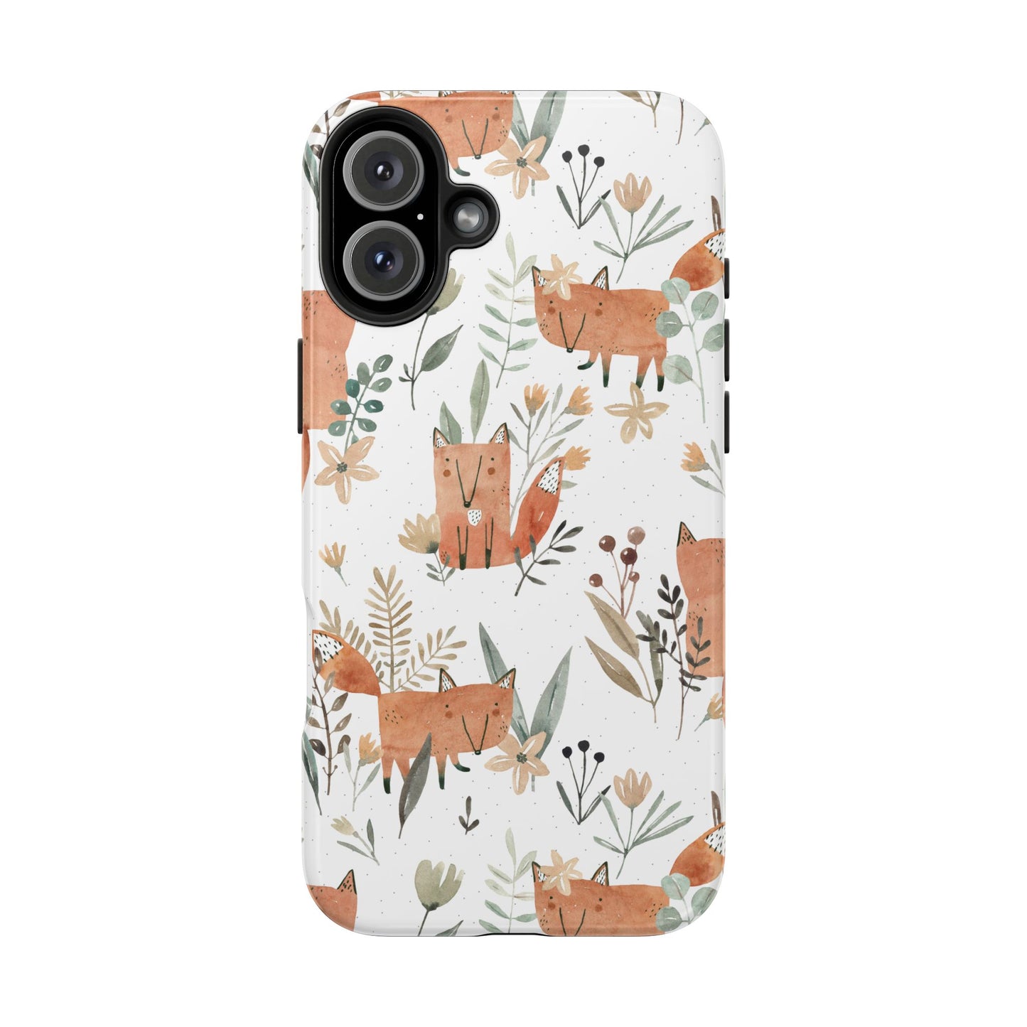 Floral Fox Phone Case, Tough Phone Cases for Nature Lovers, Cute Animal Phone Cover, Gift for Friends, Wildflower Design