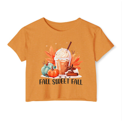 Fall Sweet Fall Crop Top for Women, Autumn T-Shirt, Thanksgiving Outfit, Festival Apparel, Casual Wear - MaisonThreadory