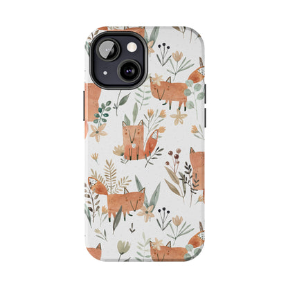 Floral Fox Phone Case, Tough Phone Cases for Nature Lovers, Cute Animal Phone Cover, Gift for Friends, Wildflower Design