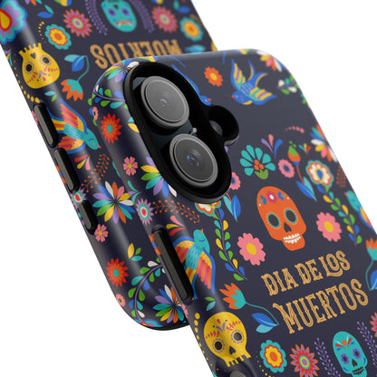 Colorful Dia de los Muertos Phone Case, Skull Design, Floral Phone Cover, Sugar Skull Accessories, Day of the Dead Gift