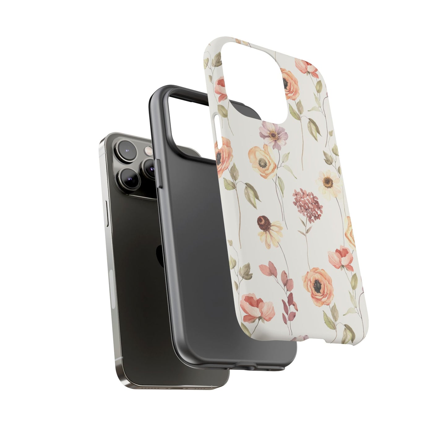 Floral Phone Case, Cute Flower Cover, Botanical Tough Case, Protective Smartphone Shell, Chic Floral Design, Trendy iPhone Case