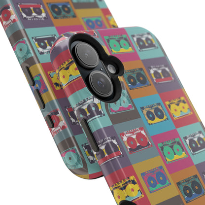 Retro Cassette Tape Phone Case, Vintage Style Tough Case, Music Lover Gift, Funky Tech Accessory, Fun Phone Cover