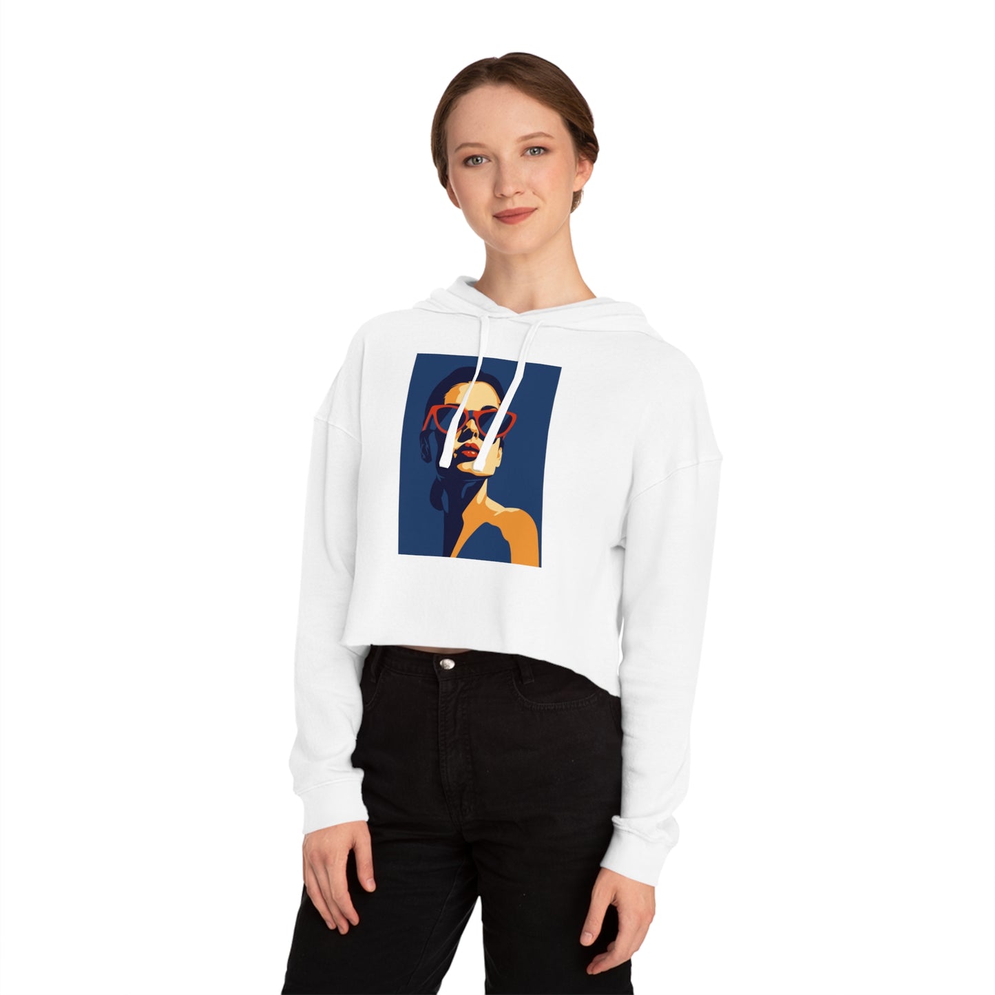 Chic Women's Cropped Hooded Sweatshirt, Trendy Fashion, Perfect for Casual Outings, Summer Nights, Gift for Her, Stylish Layering