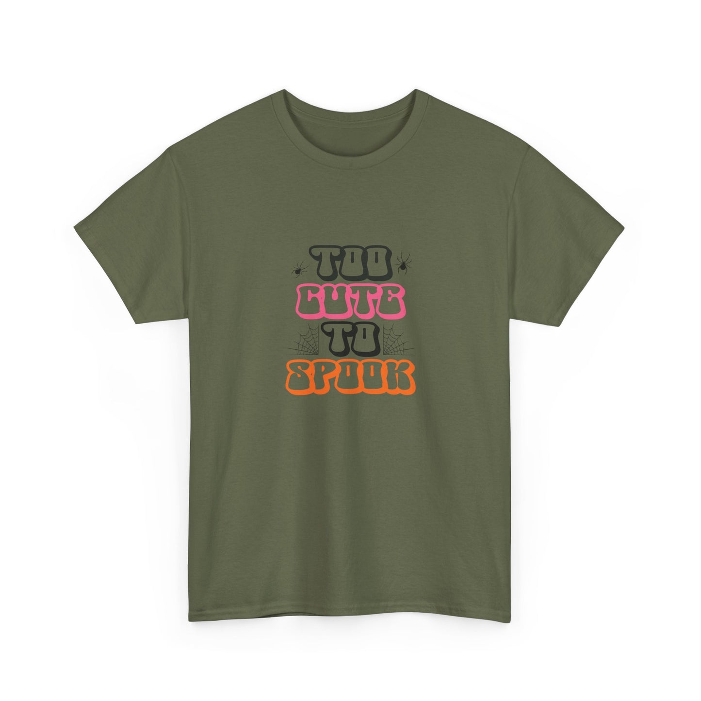 Too Cute to Spook Unisex Heavy Cotton Tee - Fun Halloween Shirt, Fall Festivities, Spooky Vibe, Costume Top, Cute Halloween Apparel - MaisonThreadory