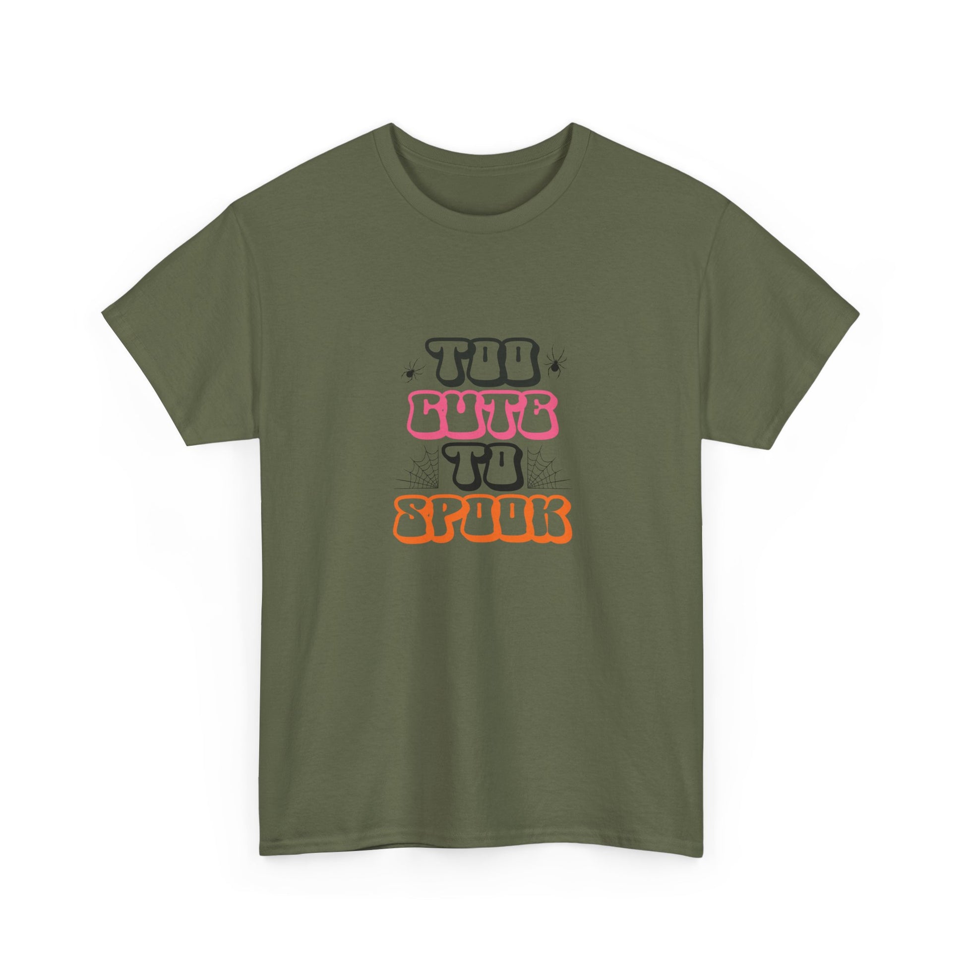 Too Cute to Spook Unisex Heavy Cotton Tee - Fun Halloween Shirt, Fall Festivities, Spooky Vibe, Costume Top, Cute Halloween Apparel - MaisonThreadory