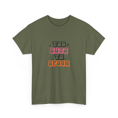 Too Cute to Spook Unisex Heavy Cotton Tee - Fun Halloween Shirt, Fall Festivities, Spooky Vibe, Costume Top, Cute Halloween Apparel - MaisonThreadory