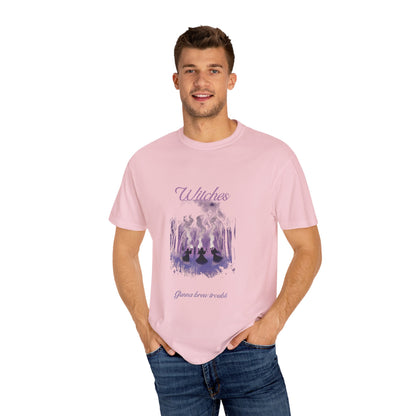 Witches Garment-Dyed T-Shirt | Mystical Apparel for Halloween, Witchy Vibes, Unique Gift, Casual Wear - MaisonThreadory
