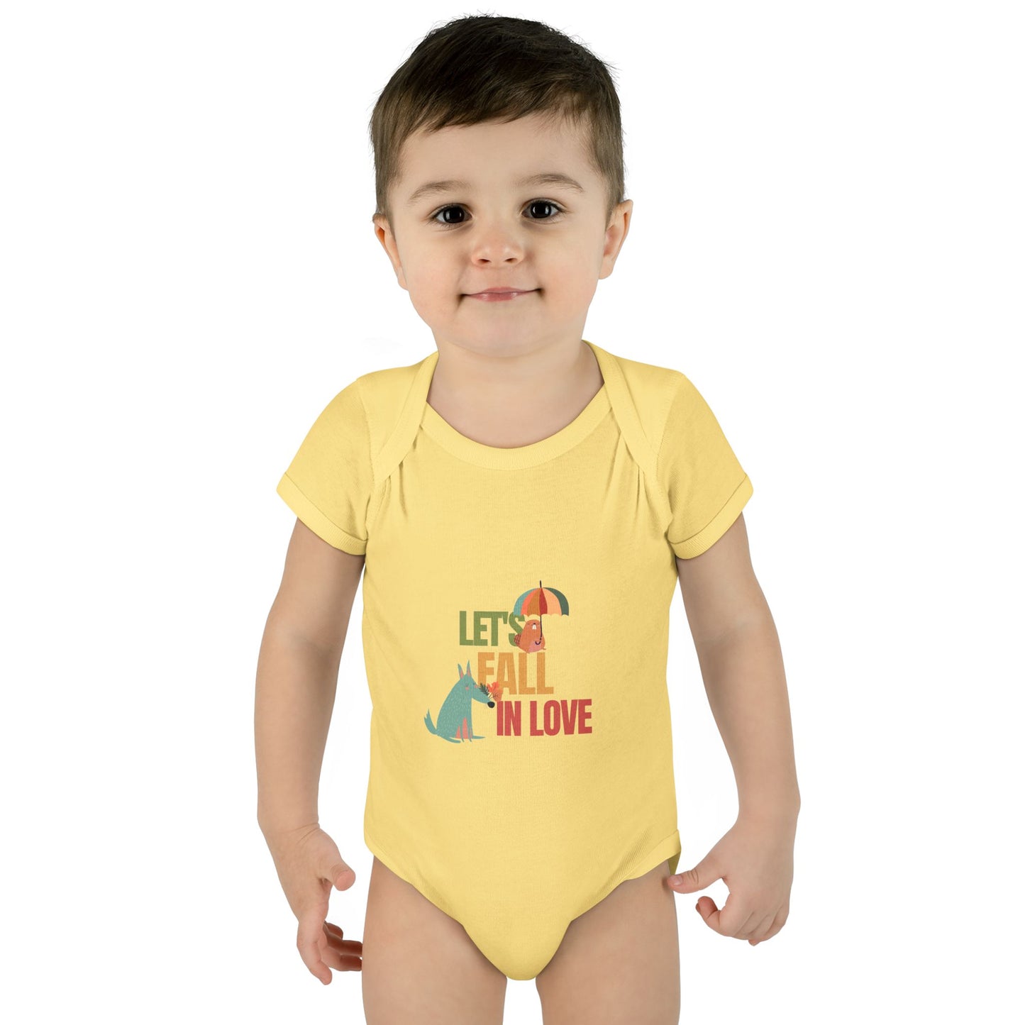 Autumn Baby Bodysuit - Let's Fall in Love, Cute Infant Outfit, Seasonal Gift, Baby Shower Present, Little One's Fall Fashion - MaisonThreadory
