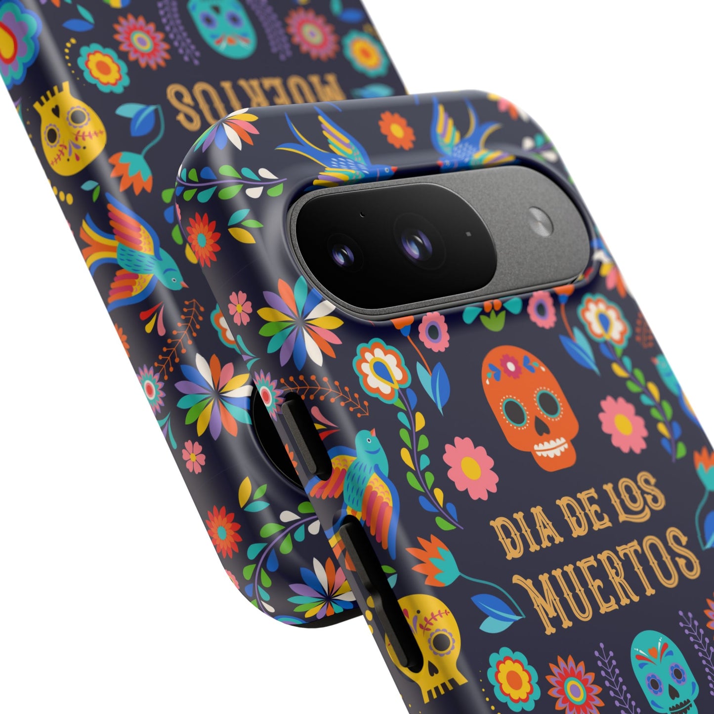 Colorful Dia de los Muertos Phone Case, Skull Design, Floral Phone Cover, Sugar Skull Accessories, Day of the Dead Gift