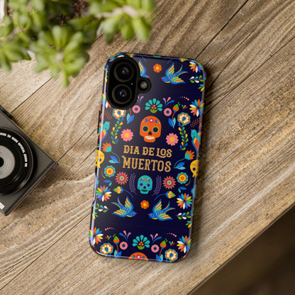 Colorful Dia de los Muertos Phone Case, Skull Design, Floral Phone Cover, Sugar Skull Accessories, Day of the Dead Gift