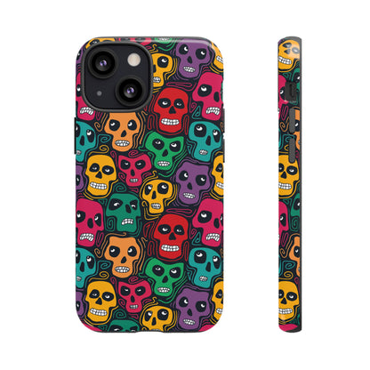 Phone Case, Day of the Dead Tough Case Phone, Mexican Skull Phone Cover, Floral Skeleton Phone Protector, Sugar Skull iPhone Case, Tough