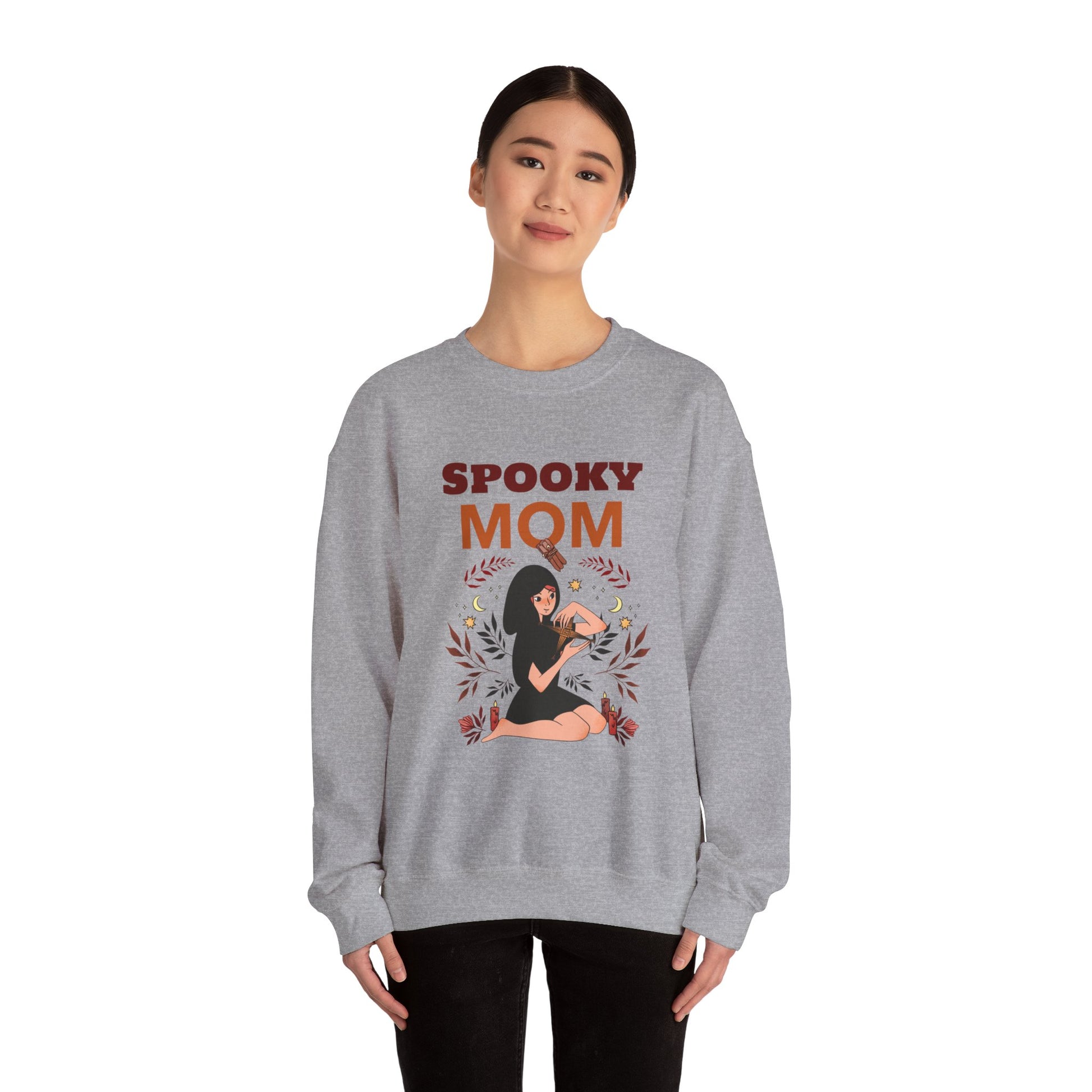 Spooky Mom Sweatshirt | Unisex Crewneck | Halloween Apparel | Gift for Moms | Cozy Fall Fashion | Cute Sweatshirt - MaisonThreadory
