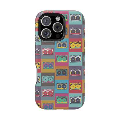 Retro Cassette Tape Phone Case, Vintage Style Tough Case, Music Lover Gift, Funky Tech Accessory, Fun Phone Cover