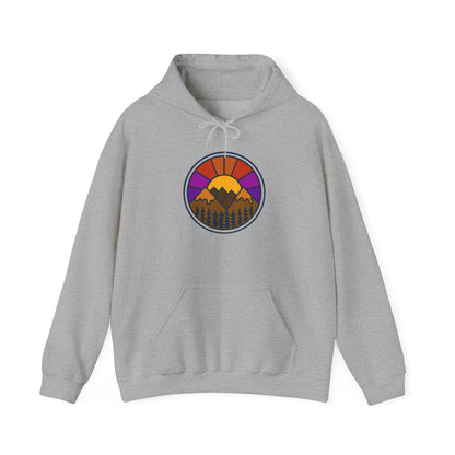 Sunset Mountains Hooded Sweatshirt | Unisex Heavy Blend | Cozy Sweatshirt for Nature Lovers | Perfect Gift for Outdoor Enthusiasts, [...] - MaisonThreadory
