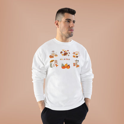 Cozy Fall Sweatshirt - Hello Fall Design, Unisex Fall Apparel, Eco-Friendly Sweater, Perfect for Autumn Celebrations, Gift for Nature Lovers - MaisonThreadory