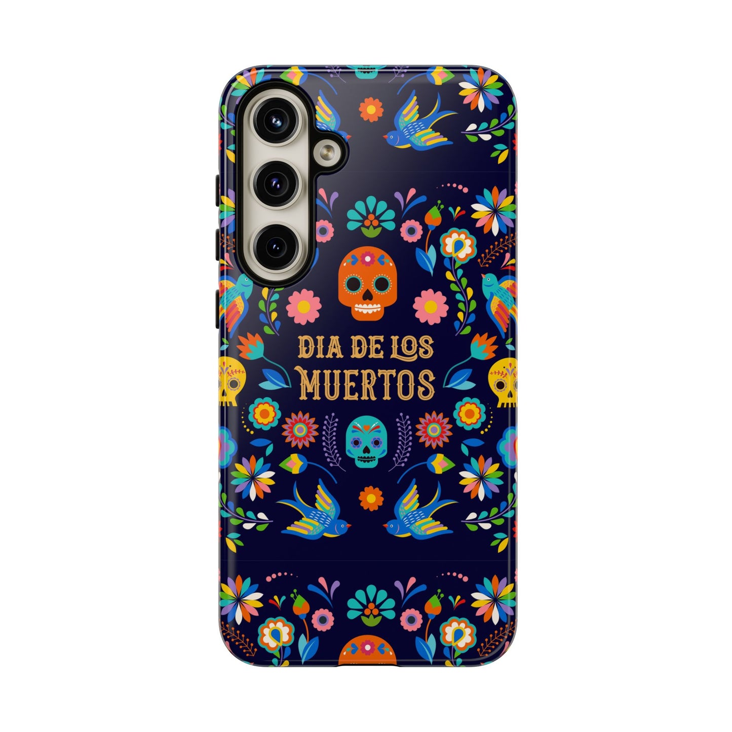 Colorful Dia de los Muertos Phone Case, Skull Design, Floral Phone Cover, Sugar Skull Accessories, Day of the Dead Gift
