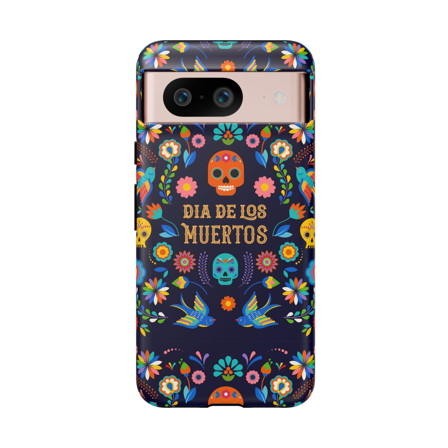 Colorful Dia de los Muertos Phone Case, Skull Design, Floral Phone Cover, Sugar Skull Accessories, Day of the Dead Gift