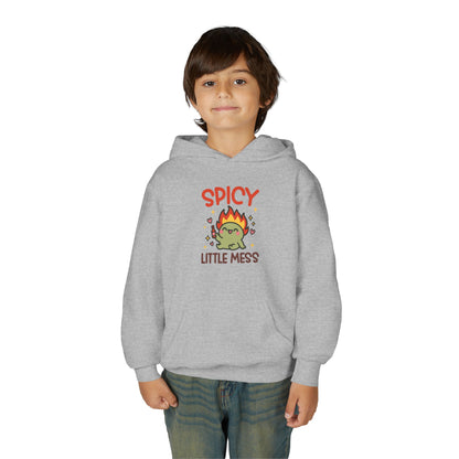 Spicy Little Mess Youth Hoodie | Fun Cartoon Design, Perfect Gift for Kids, Trendy Sweatshirt, Birthday Present, Cozy Fashion - MaisonThreadory
