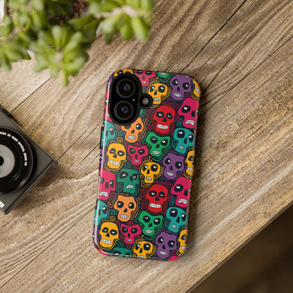 Phone Case, Day of the Dead Tough Case Phone, Mexican Skull Phone Cover, Floral Skeleton Phone Protector, Sugar Skull iPhone Case, Tough