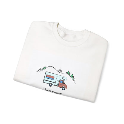 Travel Love Crewneck Sweatshirt | Cozy Adventure Apparel, Perfect for Travel Lovers, Gift Idea for Road Trips, Camping, and Wanderlust - MaisonThreadory
