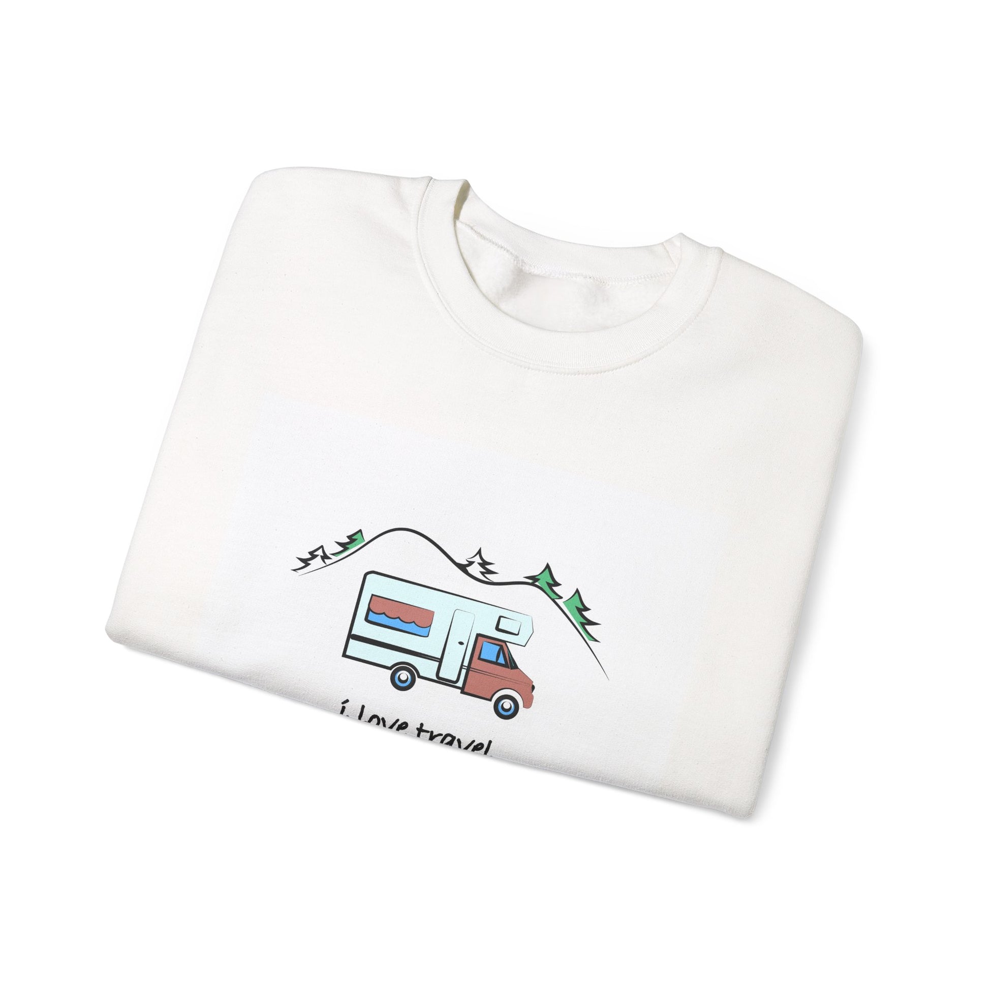 Travel Love Crewneck Sweatshirt | Cozy Adventure Apparel, Perfect for Travel Lovers, Gift Idea for Road Trips, Camping, and Wanderlust - MaisonThreadory