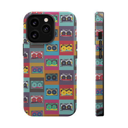 Retro Cassette Tape Phone Case, Vintage Style Tough Case, Music Lover Gift, Funky Tech Accessory, Fun Phone Cover