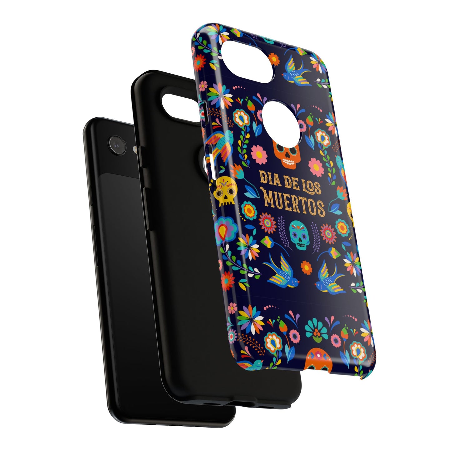 Colorful Dia de los Muertos Phone Case, Skull Design, Floral Phone Cover, Sugar Skull Accessories, Day of the Dead Gift