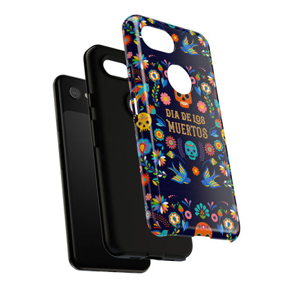 Colorful Dia de los Muertos Phone Case, Skull Design, Floral Phone Cover, Sugar Skull Accessories, Day of the Dead Gift