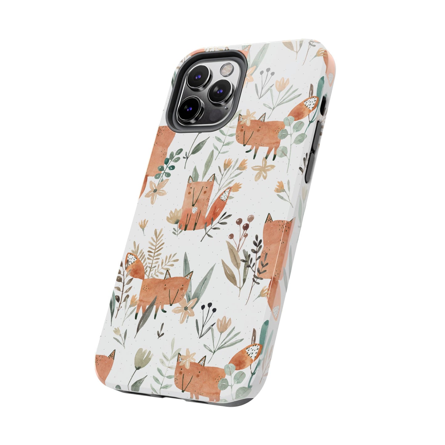 Floral Fox Phone Case, Tough Phone Cases for Nature Lovers, Cute Animal Phone Cover, Gift for Friends, Wildflower Design
