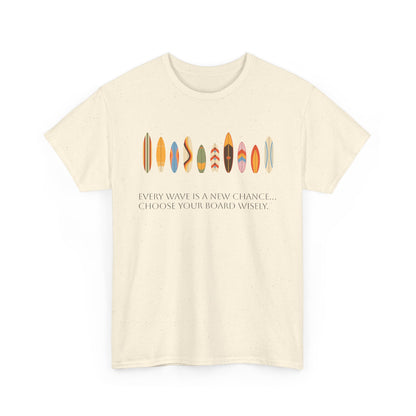 Surf Vibes Unisex Heavy Cotton Tee | Chill Beachwear, Casual Summer Shirt, Gift for Surf Lovers, Vacation Outfit, Everyday Wear - MaisonThreadory