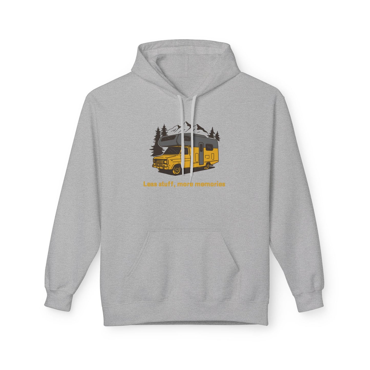 Adventure Awaits Fleece Hoodie | Cozy Travel Hoodie, Campfire Apparel, Unisex Gift, Outdoor Gear, Nature Lover Sweatshirt - MaisonThreadory