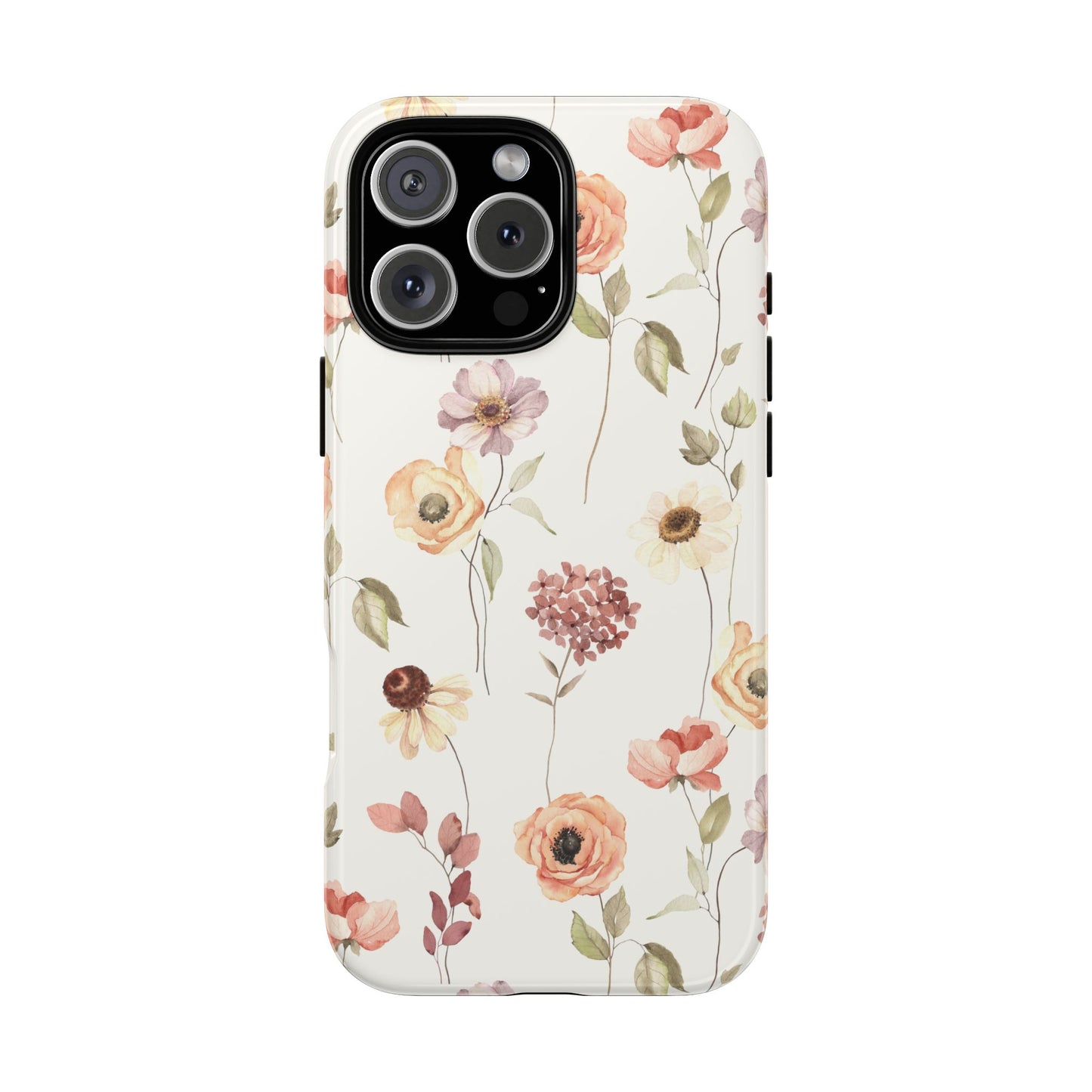 Floral Phone Case, Cute Flower Cover, Botanical Tough Case, Protective Smartphone Shell, Chic Floral Design, Trendy iPhone Case