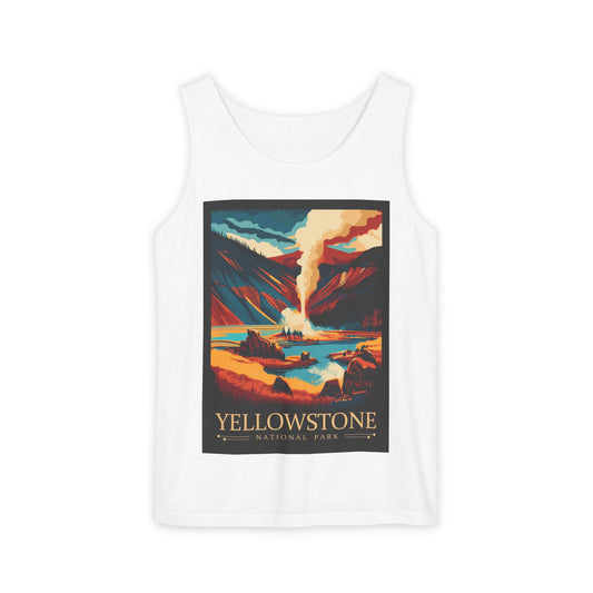 Vintage Yellowstone Tank Top, Comfortable Summer Top, Adventure Apparel, Nature Lover Gift, Unisex Outdoor Wear, Travel Essentials