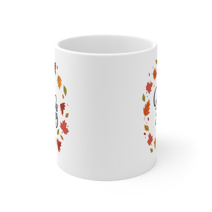 Thanksgiving Mug, Autumn Coffee Cup, Fall Decor, Seasonal Drinkware, Perfect for Family Gatherings - MaisonThreadory