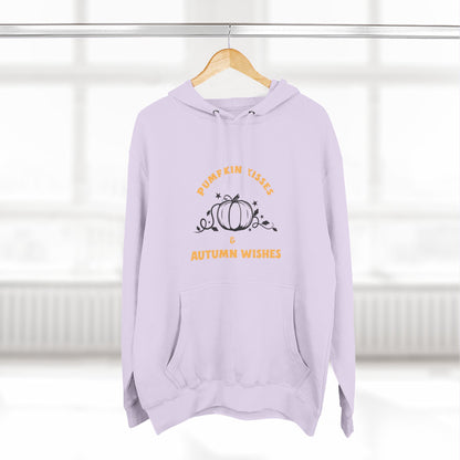 Autumn Wishes Fleece Hoodie, Cozy Fall Hoodie, Pumpkin Hoodie, Halloween Sweatshirt, Gift for Her, Seasonal Fashion - MaisonThreadory