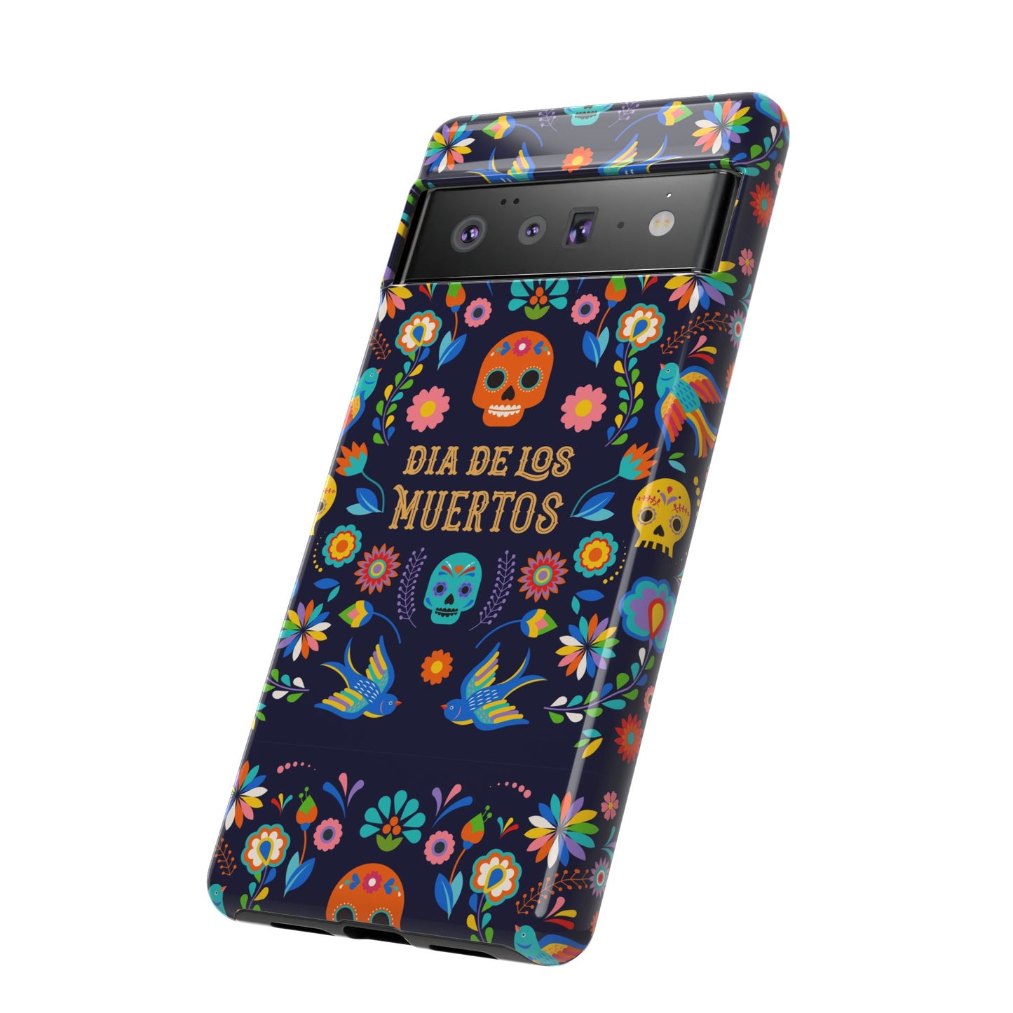 Colorful Dia de los Muertos Phone Case, Skull Design, Floral Phone Cover, Sugar Skull Accessories, Day of the Dead Gift