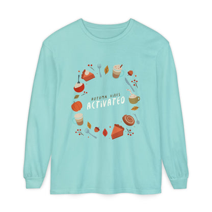 Autumn Vibes Long Sleeve T-Shirt, Cozy Fall Shirt, Unisex Fall Apparel, Thanksgiving Gift, Seasonal Fashion - MaisonThreadory